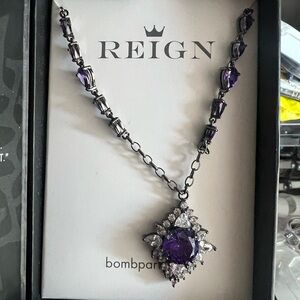 Reign Purple and Silver Statement Necklace